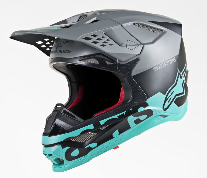 Alpinestars Supertech M8 Helmet - Radium (Medium) (Black/Grey/Teal) (8301519-1306-MD)