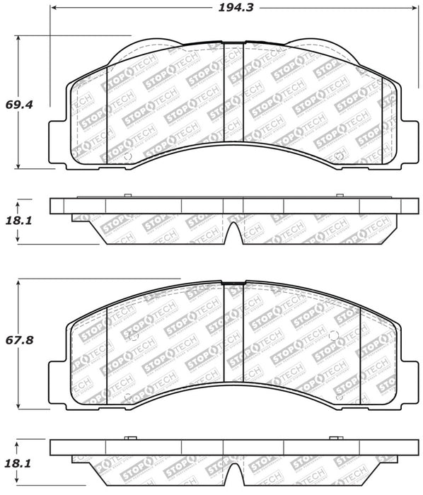 StopTech Street Select Brake Pads Front/Rear 305.1414