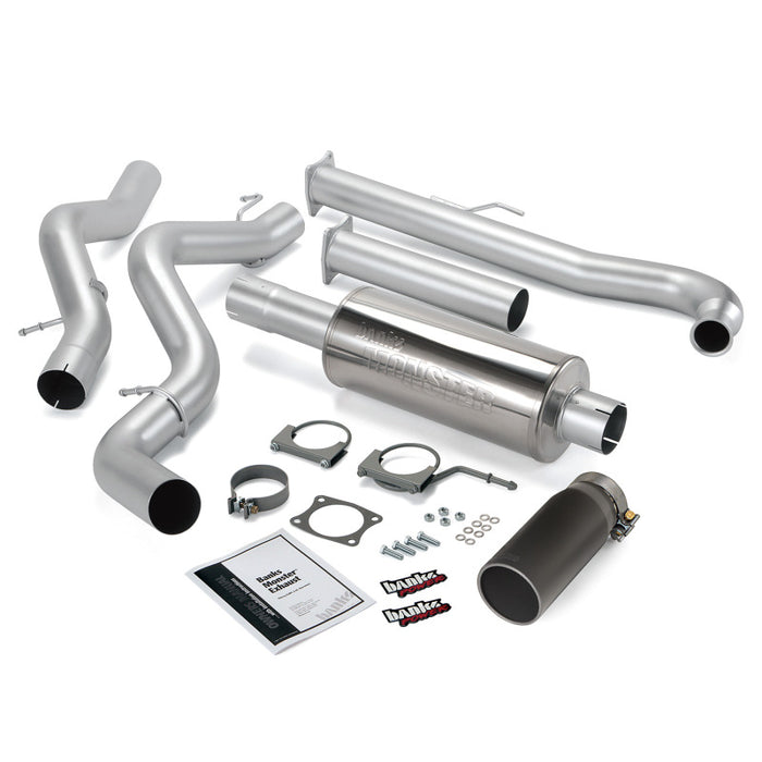 Banks Power 01-04 Chevy 6.6L Ec/Cclb Monster Exhaust System SS Single Exhaust w/ Black Tip 48630-B