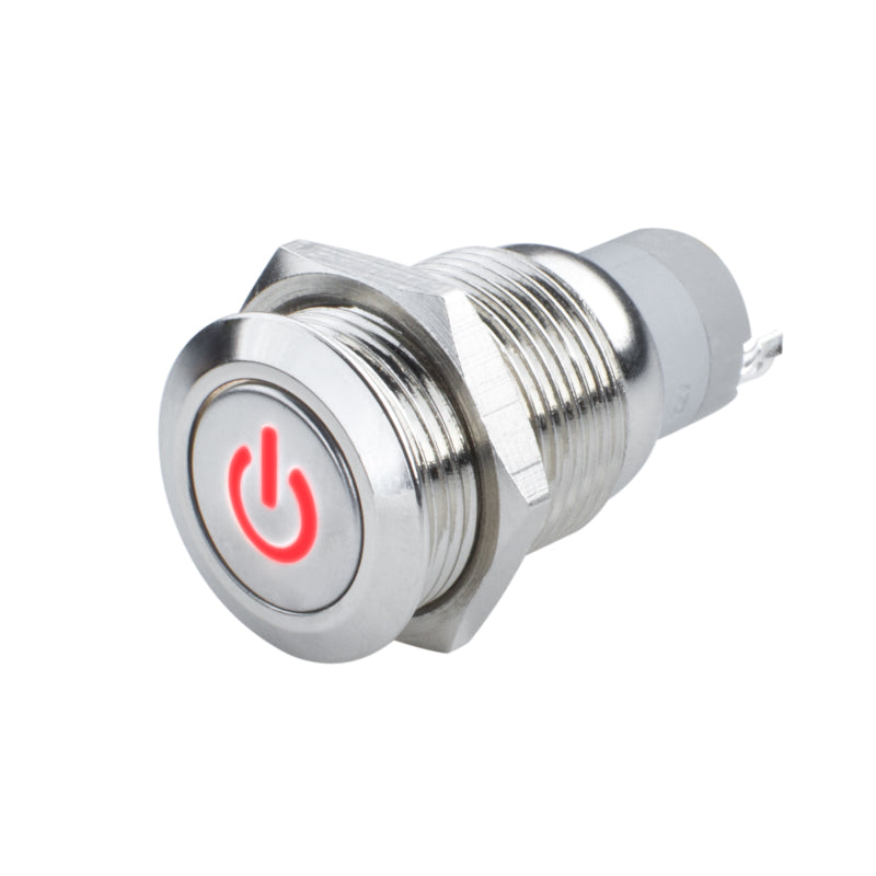 Oracle Pre-Wired Power Symbol Momentary Flush Mount LED Switch Red 2050-003
