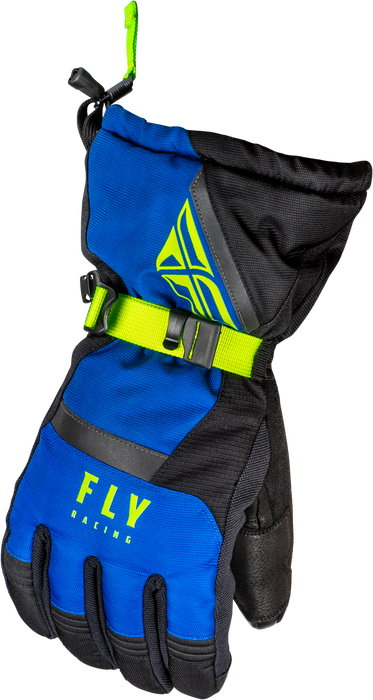 Fly Racing 2023 Snow Cascade Glove (Black/Blue/Hi-Vis, X-Small)