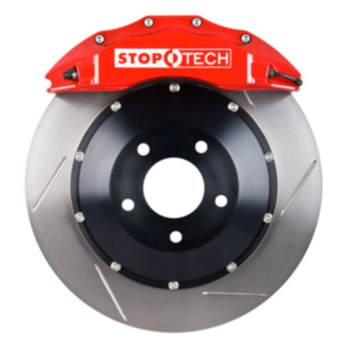 StopTech 05-10 Mustang GT S197 Front BBK w/ Red ST-60 Calipers Slotted 355x32mm Rotors/Pads/SS Lines 83.330.6700.71