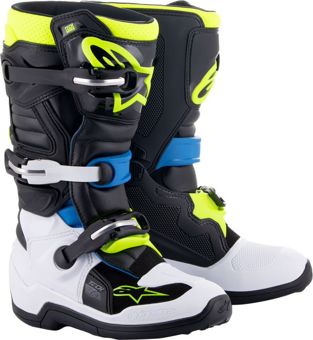 Alpinestars Men's Offroad Motorcycle Boots, Black/Enamel Blue/Fluo Yellow, 8