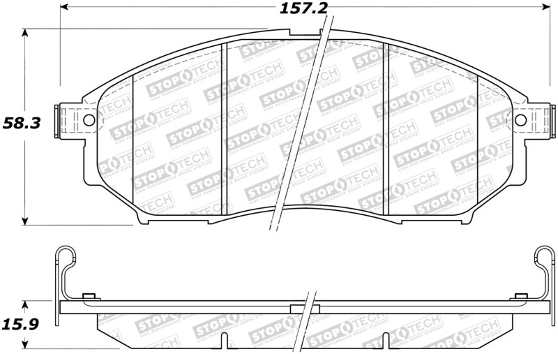 StopTech Sport Brake Pads w/Shims and Hardware Front 309.08881