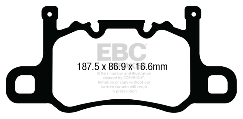 EBC 13-15 Porsche 911 (991) GT3 3.8L (Cast Iron Rotor Only) Bluestuff Rear Brake Pads DP52207NDX