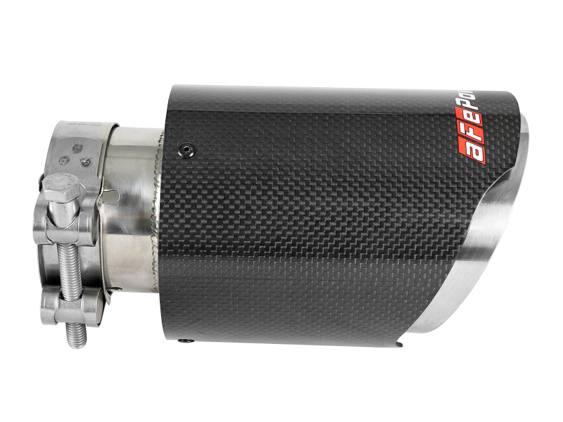 aFe MACH Force-Xp 409 SS Clamp-On Exhaust Tip 2.5in. Inlet / 4in. Outlet / 7in. L Carbon 49T25404-C07