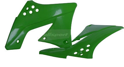 Polisport Radiator Shroud Set (Green 2005/Black) Compatible With 09-12 KAWASAKI KX250F