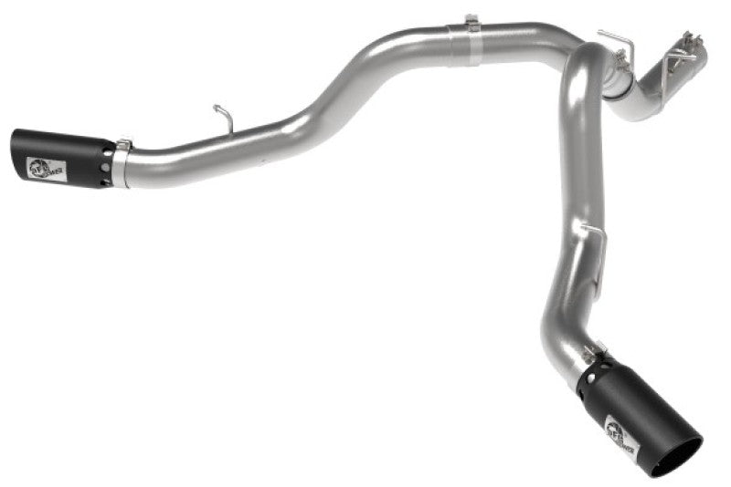 aFe Large Bore-HD 4in 409SS DPF-Back Exhaust System w/Black Tip 20 GM Diesel Trucks V8-6.6L (td) L5P 49-44126-B