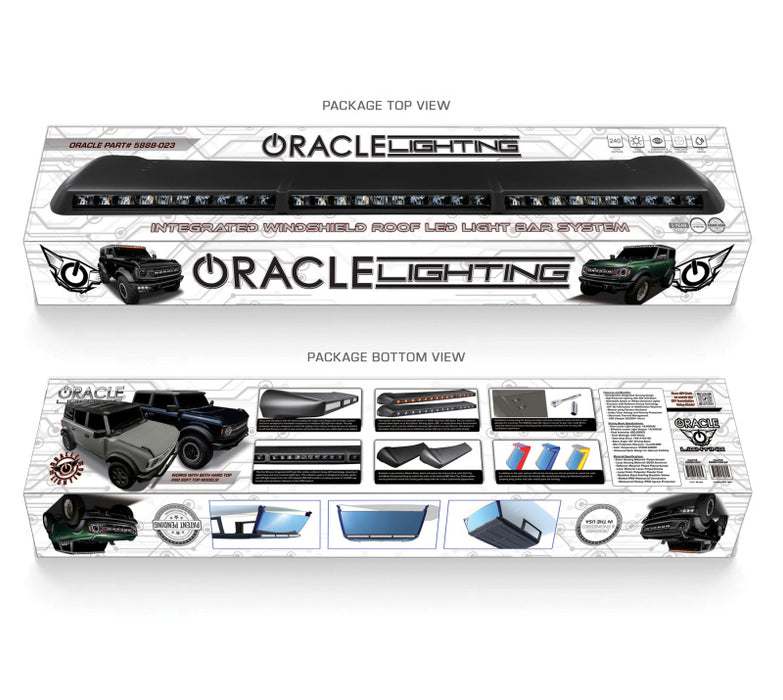 Oracle Lighting Integrated Windshield Roof Led Light Bar System For 2021+ Ford Bronco 5888-023-MF