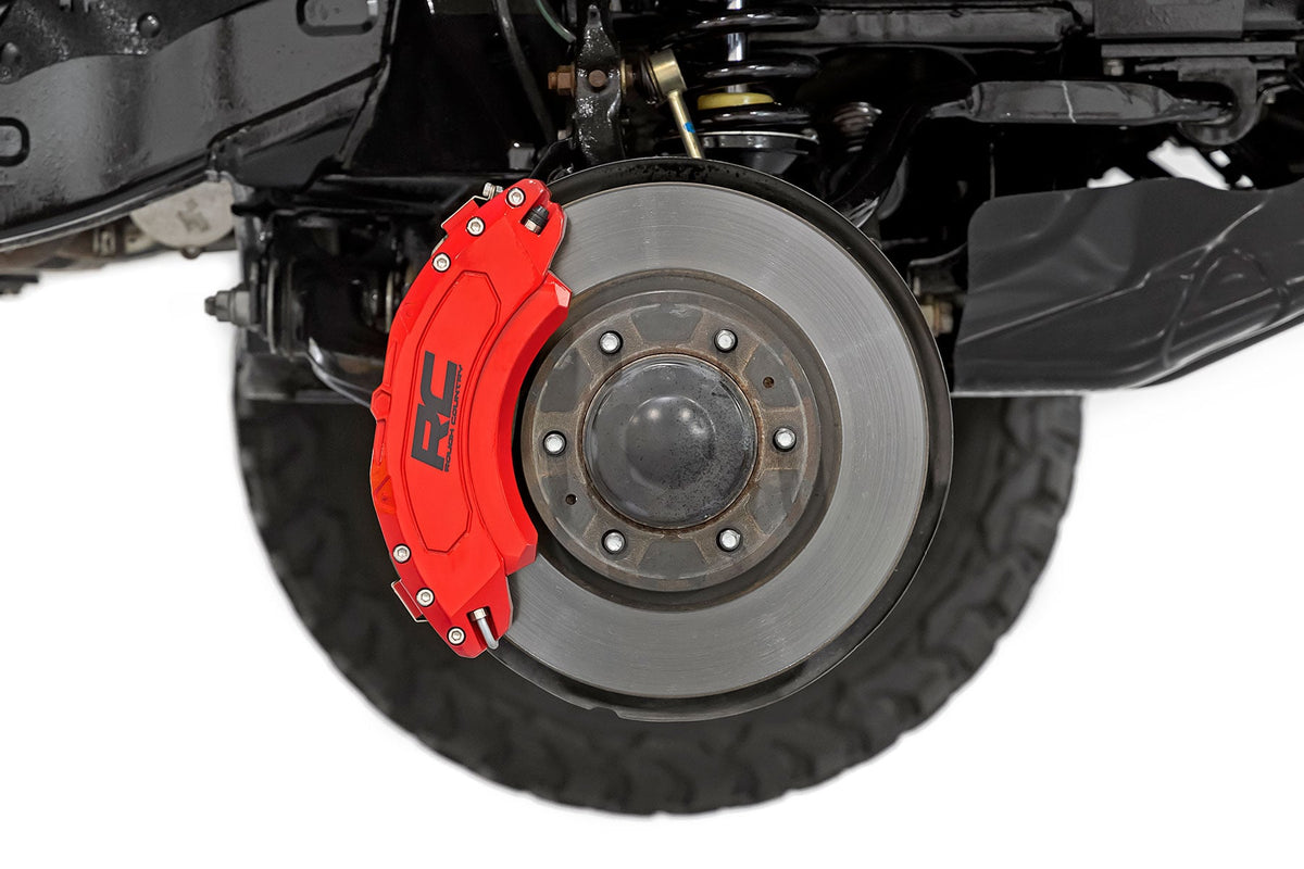 Rough Country Caliper Covers Front And Rear Red Fits Chevy/GMC 2500HD/3500HD (11-19) 71119