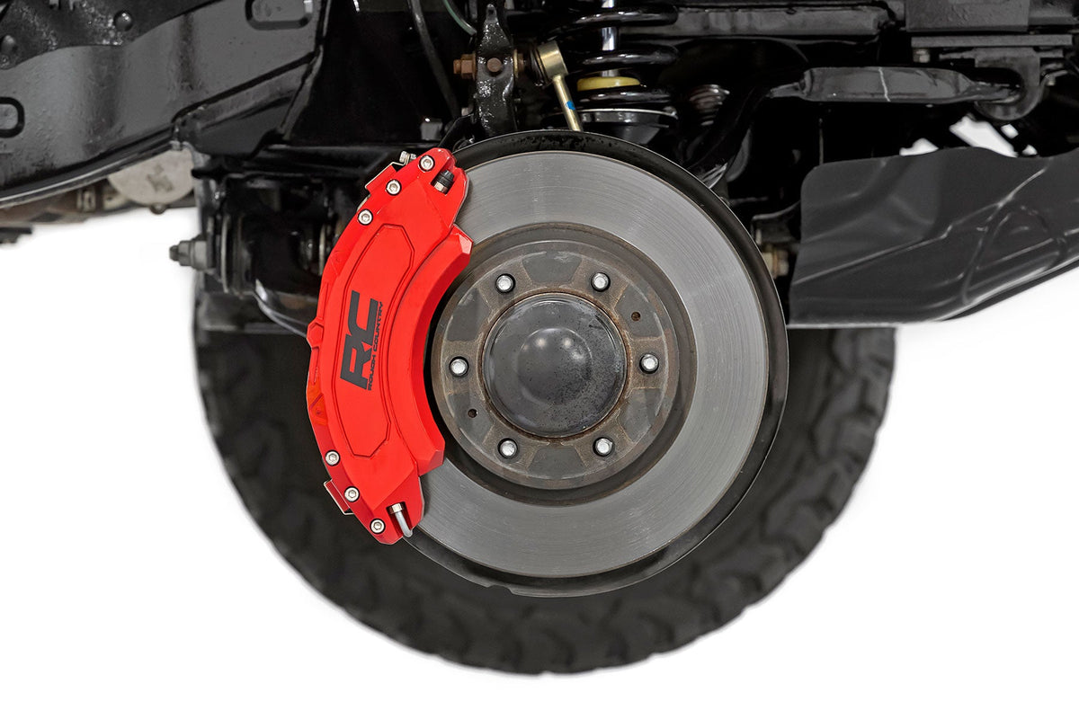 Rough Country Caliper Covers Front And Rear Red Fits Ford F-250 Super Duty (13-22) 71108