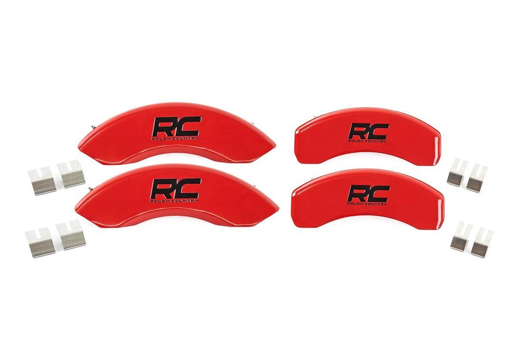 Rough Country Brake Caliper Covers Red (15-20 Ford F-150, Mechanical Parking Brake) 71120