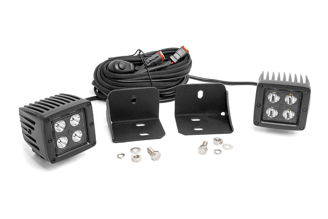 Rough Country Led Light Cab Mount 2" Black Pair Flood Can-Am Defender Hd 5/Hd 8/Hd 9/Hd 10 71011