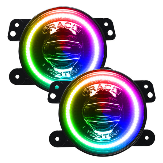Oracle compatible with Jeep Wrangler JK/JL/JT High Performance W LED Fog Lights ColorSHIFT Dynamic SEE WARRANTY 5846-332