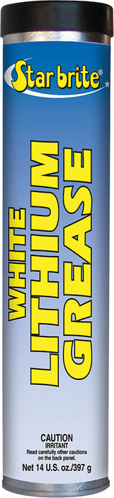 STAR BRITE Heavy-Duty White Lithium Grease - 14 OZ Cartridge - All-Weather, High-Performance Lubricant for Marine, Auto, and Industrial Applications (026214)