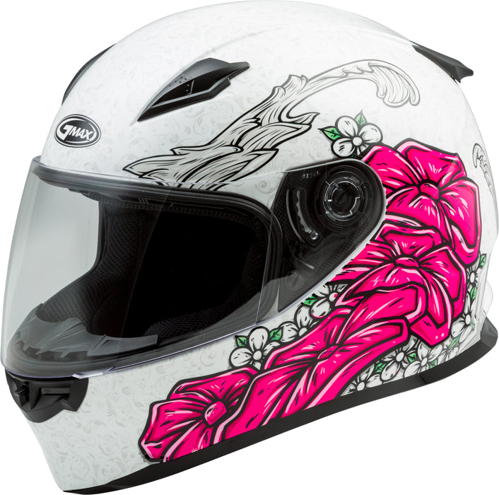 Gmax Ff-49S Full-Face Yarrow Snow Helmet White/Pink Lg G2494406
