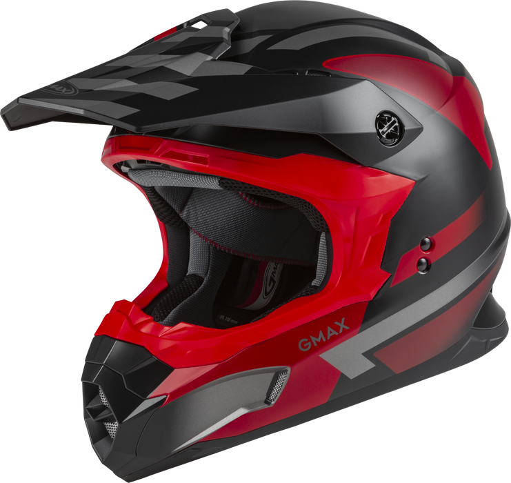 Gmax Mx-86 Off-Road Fame Helmet Matte Black/Red/Silver Md D3864325