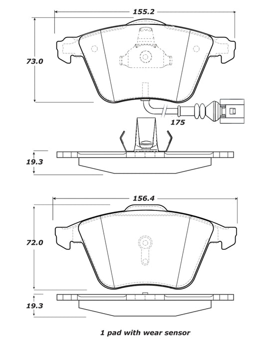 StopTech Street Touring 08-13 Audi TT Quattro / 12 VW Golf R Front Brake Pads 308.1111