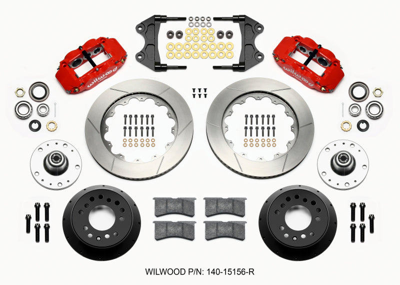 Wilwood Narrow Superlite 6R Front Hub Kit 14.00in Red WWE ProSpindle (5x4.75in 5x5.00in Hub) 140-15156-R