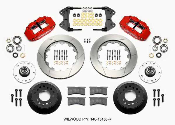 Wilwood Narrow Superlite 6R Front Hub Kit 14.00in Red WWE ProSpindle (5x4.75in 5x5.00in Hub) 140-15156-R