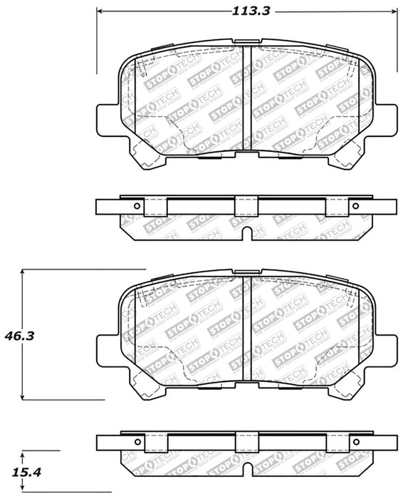 StopTech 12-18 Honda Pilot Street Select Rear Brake Pads 305.1585