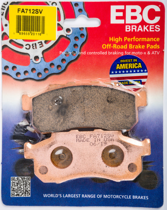 EBC 15-17 Honda SXS 500 SXS M2 Pioneer 2 Seat Front Left/Right SV Brake Pads FA712SV