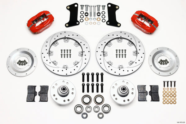Wilwood Forged Dynalite Front Kit 12.19in Drill-Zinc Red 67-69 Camaro 64-72 Nova Chevelle 140-7675-ZR