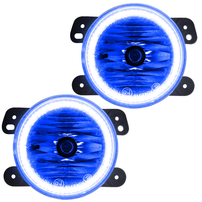 Oracle Lighting 07-09 compatible with Jeep Wrangler JK Pre-Assembled LED Halo Fog Lights -Blue SEE WARRANTY 7080-002