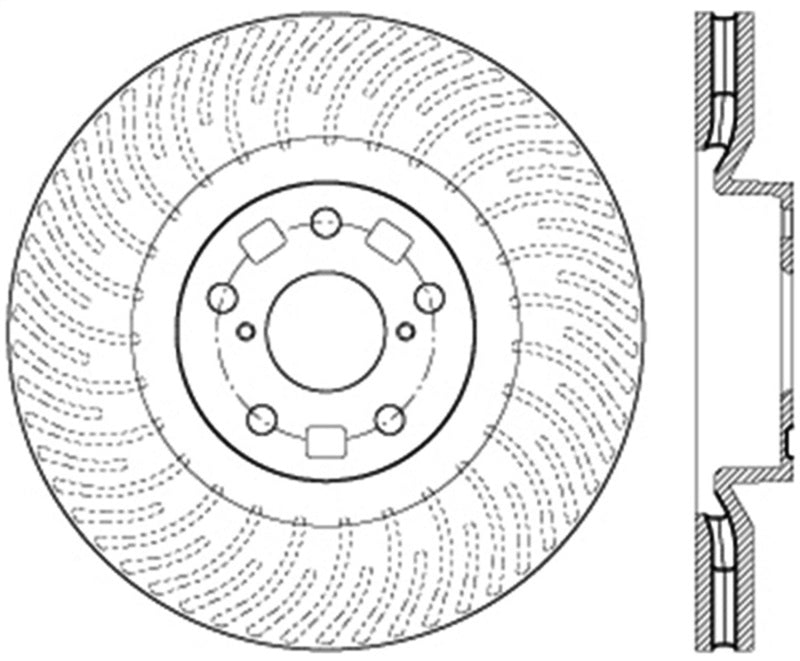 StopTech 12-15 Lexus IS350 Cross Drilled Right Front Rotor 128.44185R