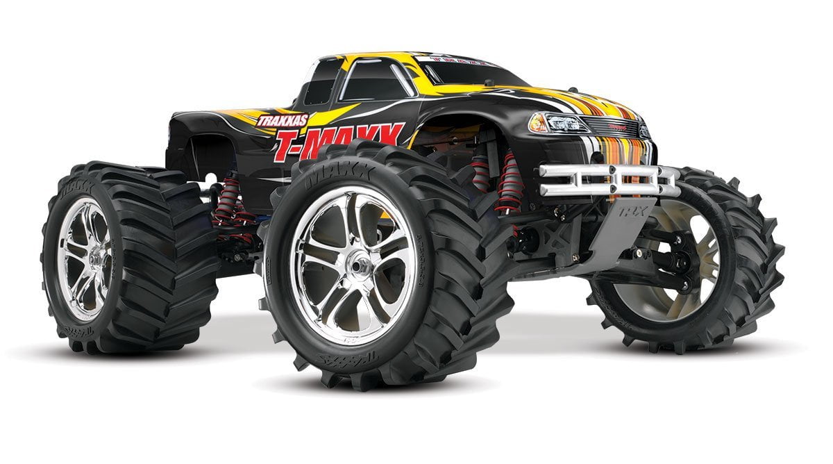 Traxxas T-Maxx Classic: Powered 4Wd Maxx Monster Truck With Tq 2.4 Ghz Radio (1/10 Scale), Black 49104-1-BLK