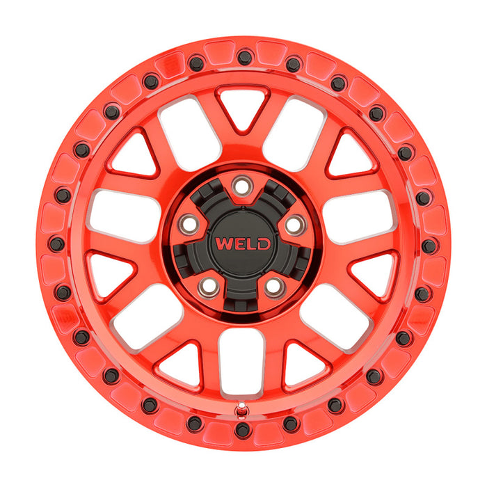 Weld Off-Road W905 17X9 Cinch Beadlock 6X135 6X139.7 ET-12 BS4.50 Candy Red / Red Ring 106.1 W90579098450