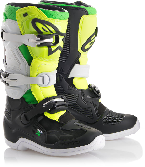 Alpinestars Tech 7S Prodigy Boots Black/White/Yellow Sz 05 2015017-1025-5