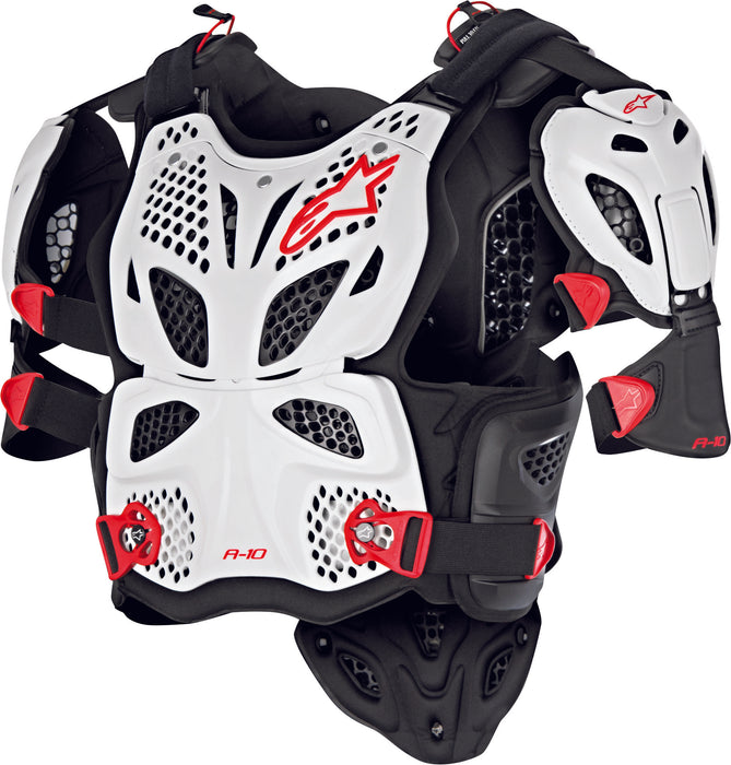 Alpinestars 6700517-213-XL2 Unisex-Adult A-10 Full Chest Protector White/Black/Red Xl/2X (Multi, one_size)