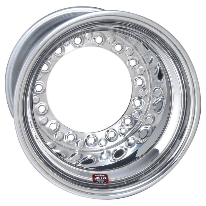 Weld Wide 5 XL Direct MT 15x14 / 5x10.25 BP / 5in. BS Polished Assembly No BL w/Black 6-Dzus Cvr 559-5405BC-6