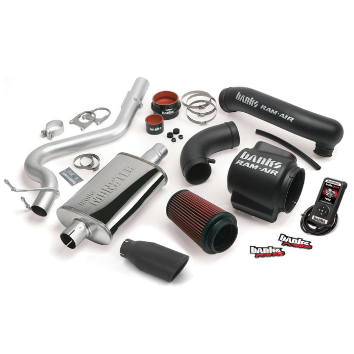 Banks Power 04-06 compatible with Jeep 4.0L Wrangler Stinger System SS Single Exhaust w/ Black Tip 51334-B