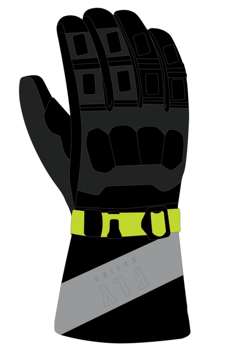 Fly Racing Glacier Gloves Black/Grey/Hi-Vis Xs 363-3941XS