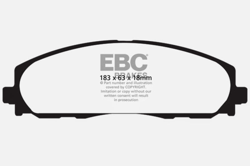 EBC 2016+ Chrysler Pacifica (Ru) 3.6L Extra Duty Front Brake Pads ED91888