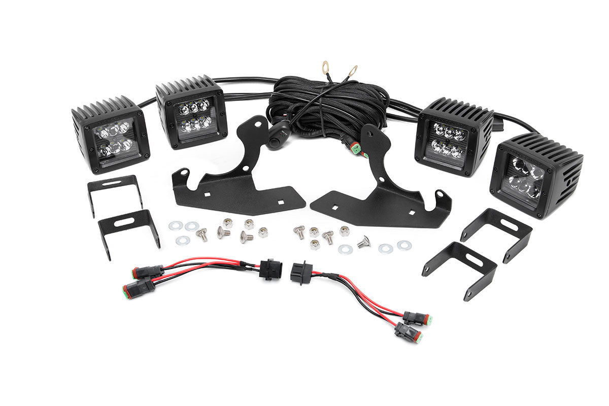 Rough Country Led Light Fog Mount Dual 2" Black Pairs Fits Chevy Silverado 1500/2500HD/3500HD 2WD/4WD 70762
