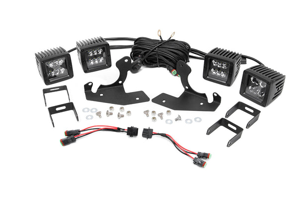 Rough Country Led Light Fog Mount Dual 2" Black Pairs Fits Chevy Silverado 1500/2500HD/3500HD 2WD/4WD 70762