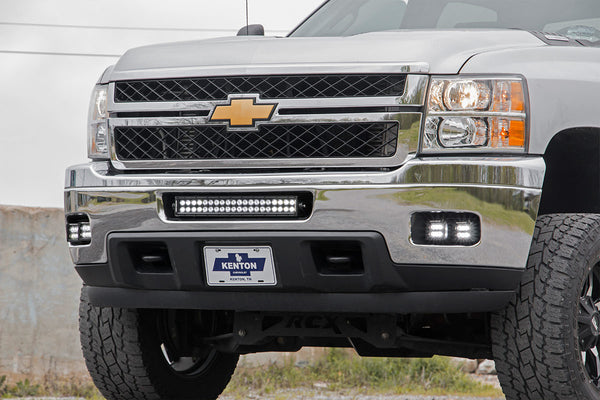 Rough Country Led Light Kit Fog Mount Dual 2" Black Pair Chevy Silverado 2500 Hd/3500 Hd (11-14) 70628