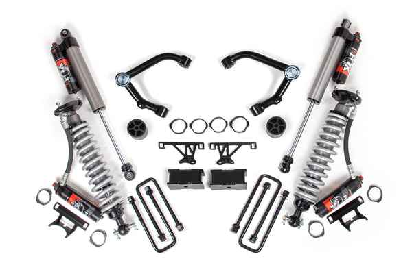BDS 2007-2016 Fits GM 1500 4WD 3" Suspension Lift Kit Cast Steel OE Uca , 1" Rear Lift, Block FOX 2.5 Pes C/o, FOX 2.5 Pes Shocks 757PES