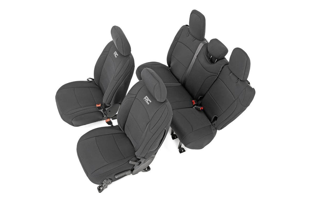 Rough Country Seat Covers Front And Rear W/ Armrest compatible with Jeep Wrangler Jl (18-23) 91012