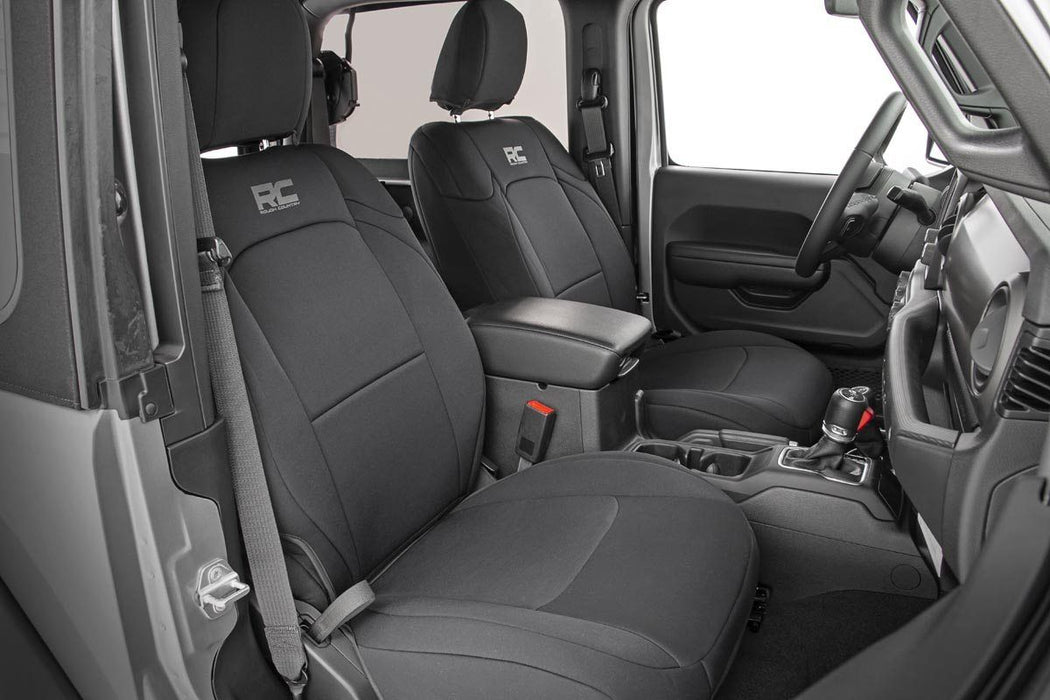 Rough Country Seat Covers Front And Rear W/ Armrest compatible with Jeep Wrangler Jl (18-23) 91012