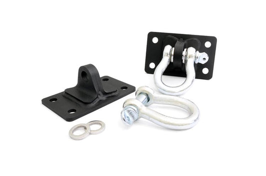 Rough Country D Ring Shackles And Mounts Stubby Winch Bumpers compatible with Jeep Wrangler Jk (07-18) 1046