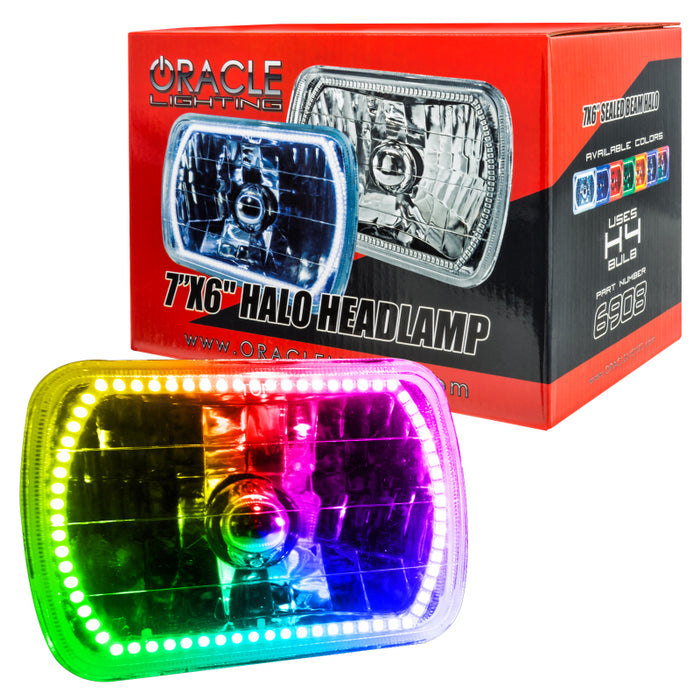 ORACLE Lighting Pre-Installed Lights 7x6 IN. Sealed Beam - ColorSHIFT® Halo -
