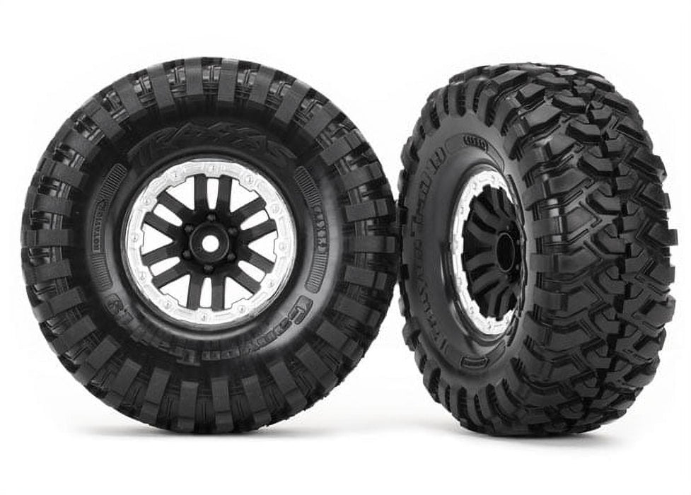 Traxxas Tires And Wheels, Assembled, Glued (Trx-4 Satin Beadlock Wheels, Canyon Trail 1.9 Tires) (2) 8272X