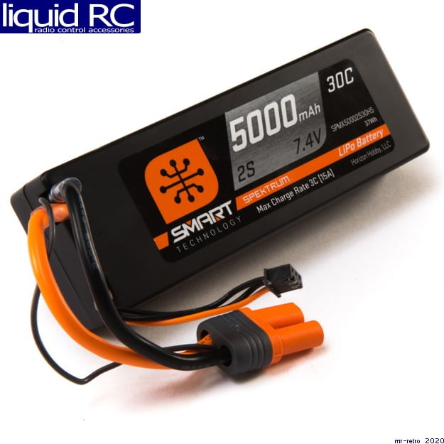 Spektrum 7.4V 5000Mah 2S 30C Smart Hardcase Lipo Battery: Ic5, Spmx50002S30H5 SPMX50002S30H5
