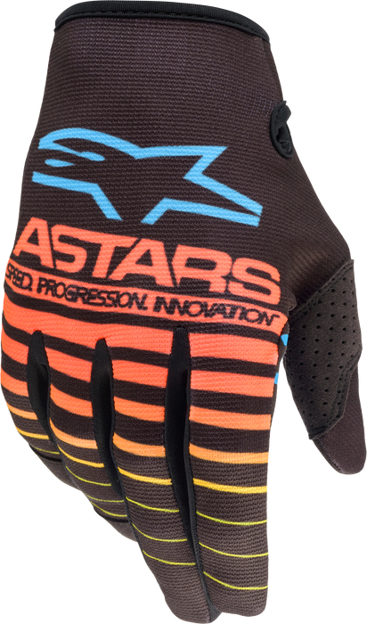 Alpinestars Youth Radar Gloves Black/Yellow Fluo/Coral Xs (3541822-1534-XS)