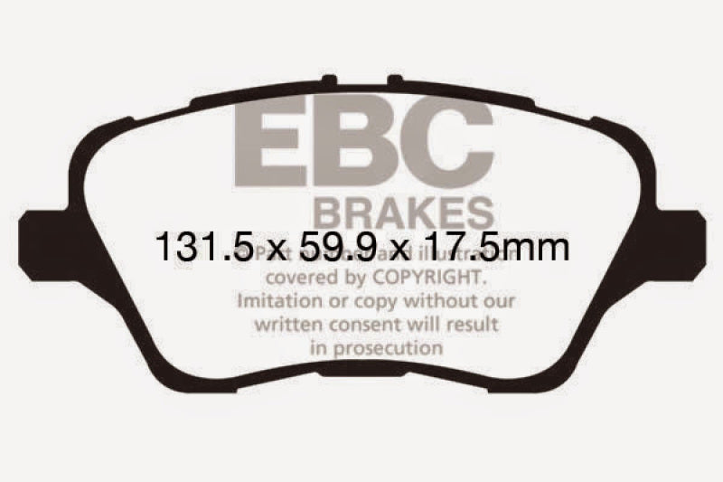 EBC 13+ Ford Fiesta 1.6 Turbo ST Ultimax2 Front Brake Pads UD1730