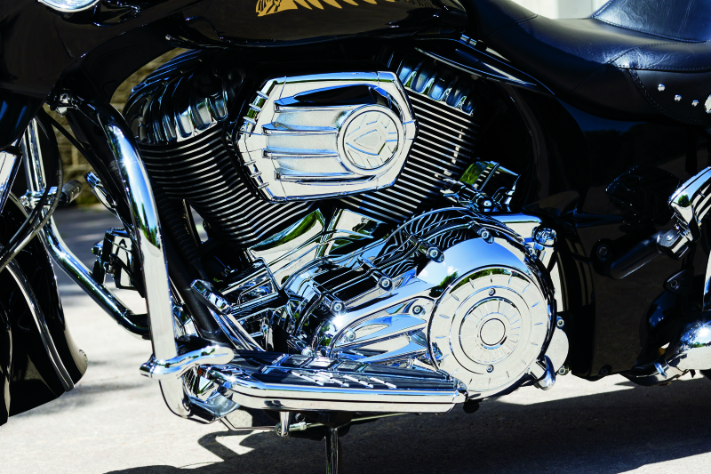 Kuryakyn Motorcycle Accent Accessory: Rear Oil Panel Cover For 2014-18 Indian Motorcycles, Chrome 5644